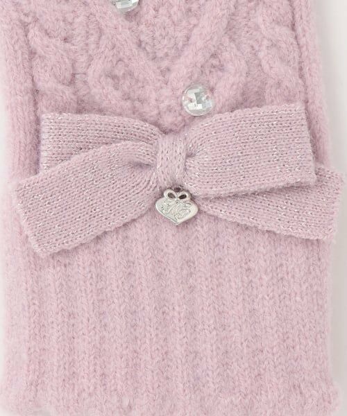 mezzo piano junior / メゾピアノジュニア 手袋 | 裏起毛リボン手袋 | 詳細1