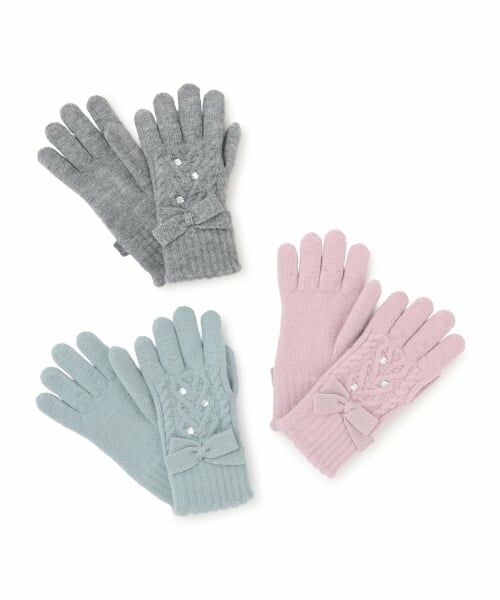 mezzo piano junior / メゾピアノジュニア 手袋 | 裏起毛リボン手袋 | 詳細3