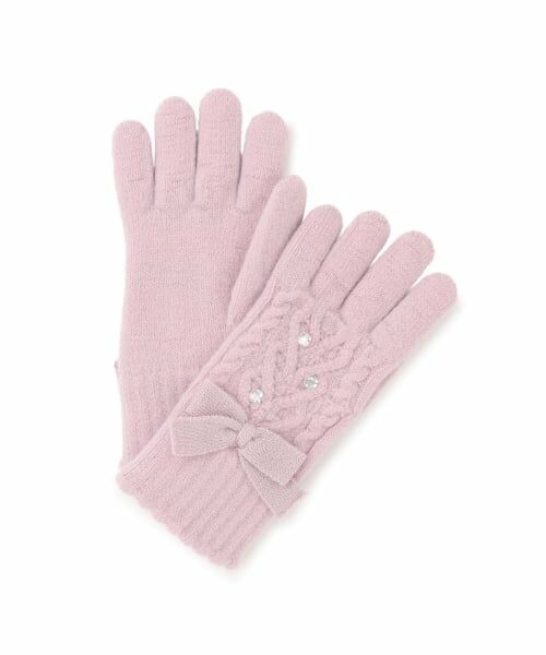 mezzo piano junior / メゾピアノジュニア 手袋 | 裏起毛リボン手袋（ピンク）