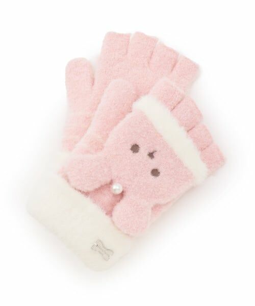 mezzo piano junior / メゾピアノジュニア 手袋 | うさねこぱんだ手袋（ピンク）