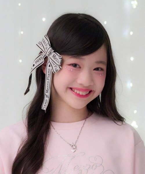 mezzo piano junior / メゾピアノジュニア ヘアピン | 音符ロゴジャカードリボンクリップ♪（アイボリー）