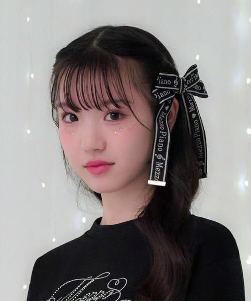 mezzo piano junior / メゾピアノジュニア ヘアピン | 音符ロゴジャカードリボンクリップ♪（黒）