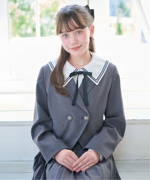 mezzo piano junior / メゾピアノジュニア テーラードジャケット | Wボタンショートジャケット | 詳細13