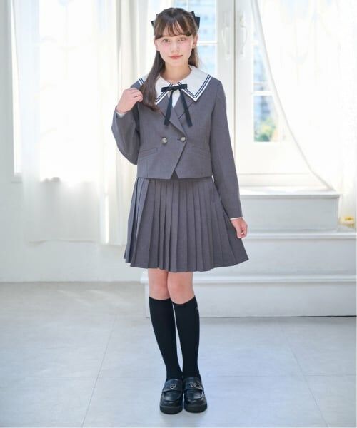 mezzo piano junior / メゾピアノジュニア テーラードジャケット | Wボタンショートジャケット | 詳細14