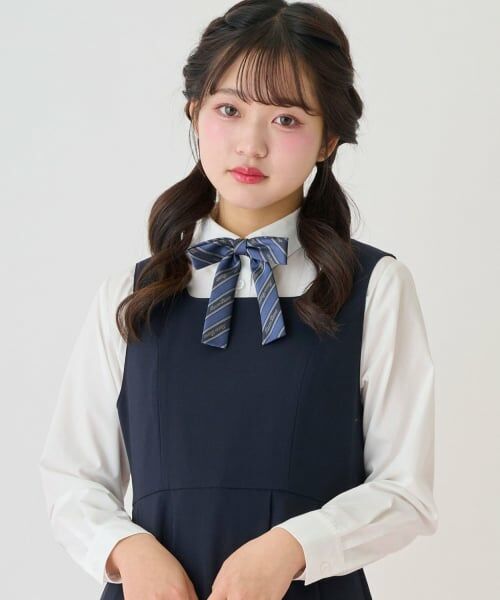 mezzo piano junior / メゾピアノジュニア シャツ・ブラウス | エンブレム刺しゅうブラウス（白）