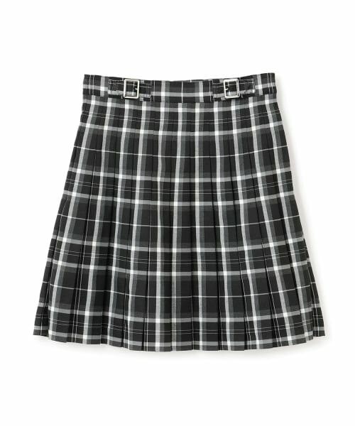mezzo piano junior / メゾピアノジュニア ミニ・ひざ丈スカート | チェックプリーツスカート（黒）