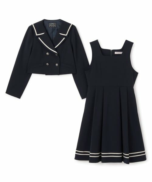 mezzo piano junior / メゾピアノジュニア セットアップ | セーラーショートジャケット&ジャンパースカートセット | 詳細2
