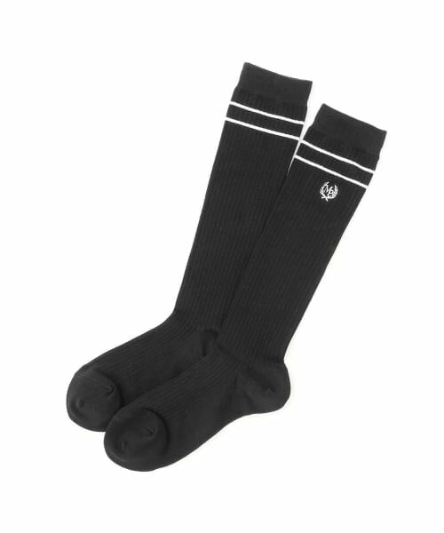 mezzo piano junior / メゾピアノジュニア ソックス | ラインハイソックス（黒）