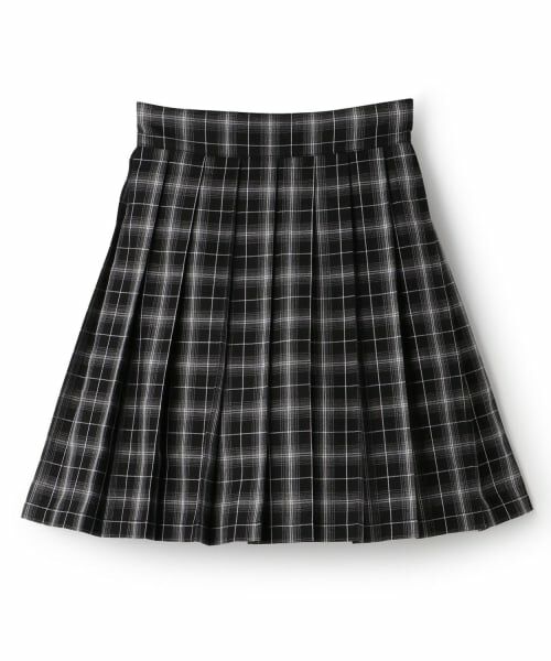 mezzo piano junior / メゾピアノジュニア ショート・ハーフ・半端丈パンツ | チェックプリーツスカパン（黒）