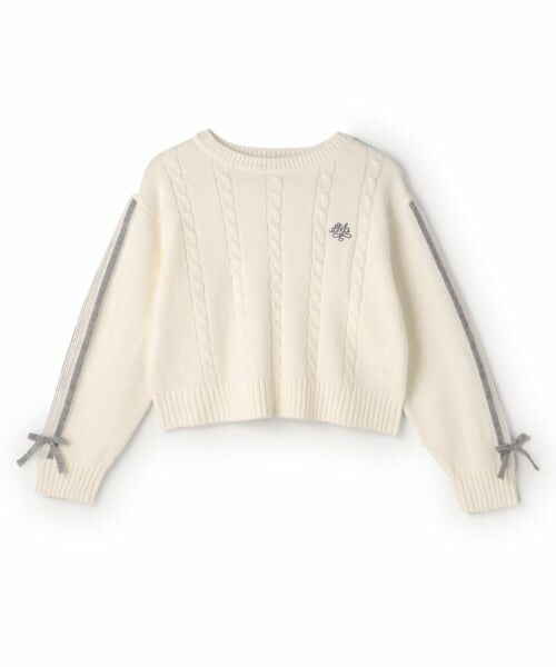 mezzo piano junior / メゾピアノジュニア ニット・セーター | サイドリボンニットプルオーバー（アイボリー）