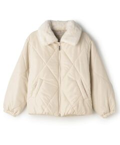 mezzo piano junior / メゾピアノジュニア ブルゾン | フェイクファーカラーキルティング中わたジャケット