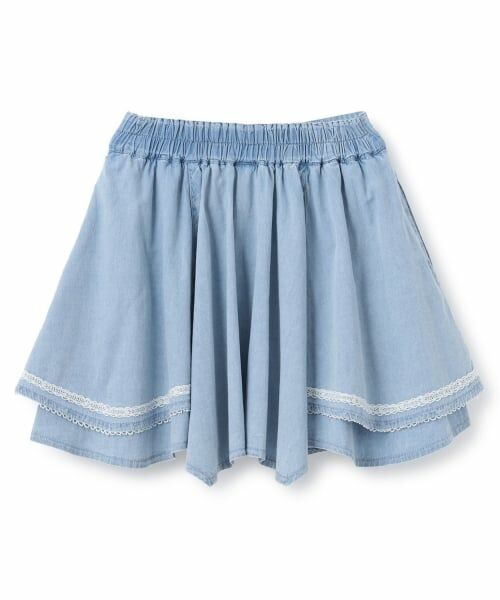 mezzo piano junior / メゾピアノジュニア ショート・ハーフ・半端丈パンツ | アソート素材イレギュラーヘムスカパン | 詳細1