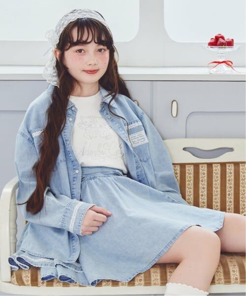 mezzo piano junior / メゾピアノジュニア ショート・ハーフ・半端丈パンツ | アソート素材イレギュラーヘムスカパン | 詳細14