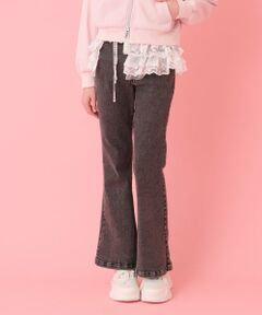 mezzo piano junior / メゾピアノジュニア その他パンツ | レースペプラムつき美脚フレアデニム