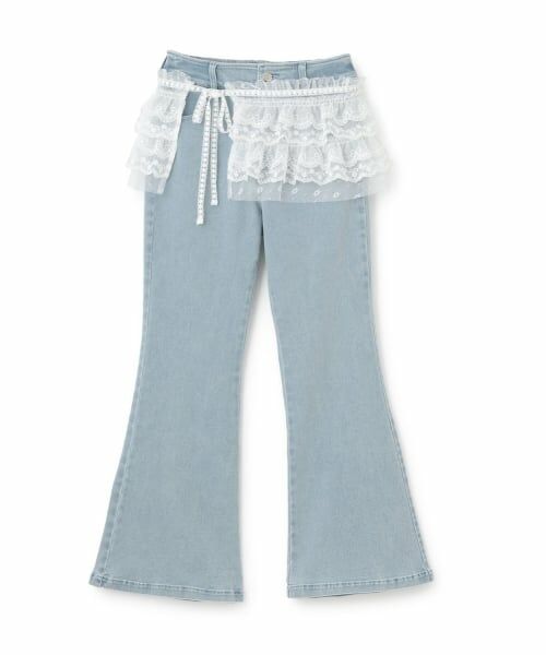 mezzo piano junior / メゾピアノジュニア その他パンツ | レースペプラムつき美脚フレアデニム | 詳細13