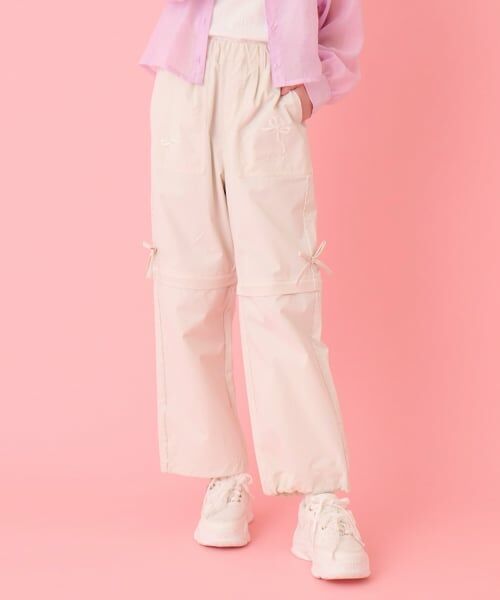 mezzo piano junior / メゾピアノジュニア その他パンツ | 予約/【吸水速乾】アソート柄２WAYパラシュートパンツ（アイボリー）