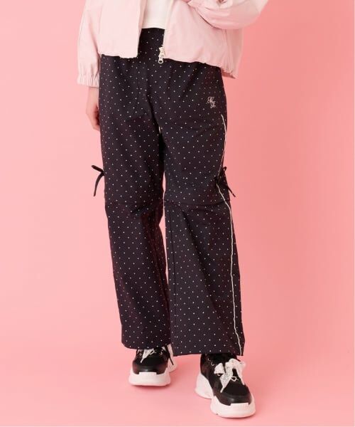 mezzo piano junior / メゾピアノジュニア その他パンツ | 予約/【吸水速乾】アソート柄２WAYパラシュートパンツ（黒）