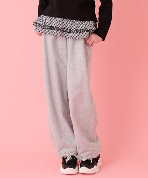 mezzo piano junior / メゾピアノジュニア その他パンツ | 【抗菌防臭】きらきらスウェットパンツ（グレー）