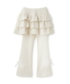 mezzo piano junior / メゾピアノジュニア ミニ・ひざ丈スカート | ふりふりティアードスカート＆レースパンツセット