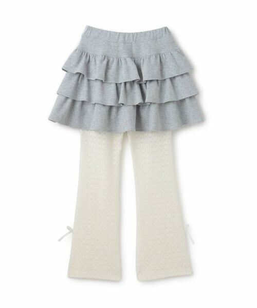 mezzo piano junior / メゾピアノジュニア ミニ・ひざ丈スカート | ふりふりティアードスカート&レースパンツセット | 詳細1