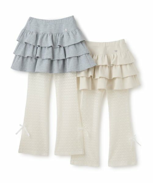 mezzo piano junior / メゾピアノジュニア ミニ・ひざ丈スカート | ふりふりティアードスカート&レースパンツセット | 詳細12