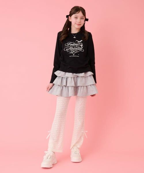 mezzo piano junior / メゾピアノジュニア ミニ・ひざ丈スカート | ふりふりティアードスカート&レースパンツセット | 詳細15