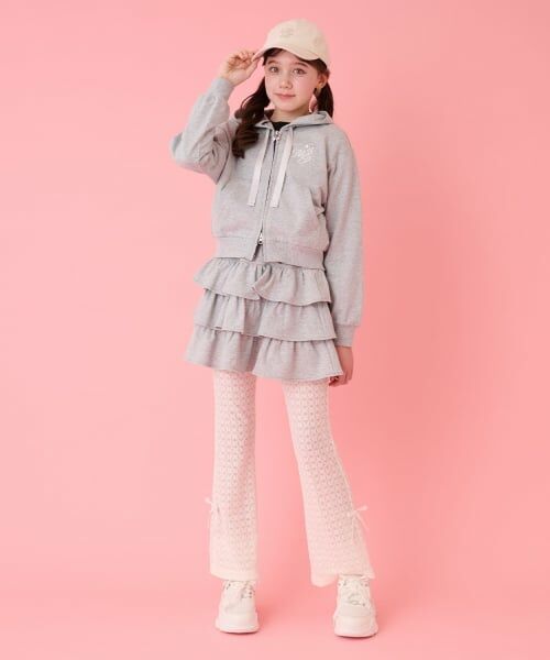 mezzo piano junior / メゾピアノジュニア ミニ・ひざ丈スカート | ふりふりティアードスカート&レースパンツセット | 詳細16