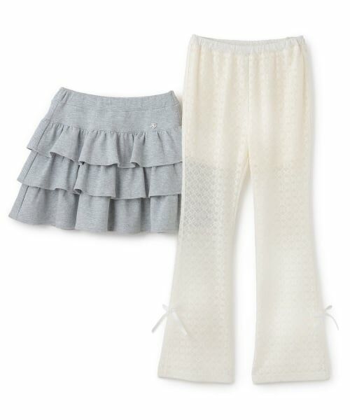 mezzo piano junior / メゾピアノジュニア ミニ・ひざ丈スカート | ふりふりティアードスカート&レースパンツセット | 詳細2