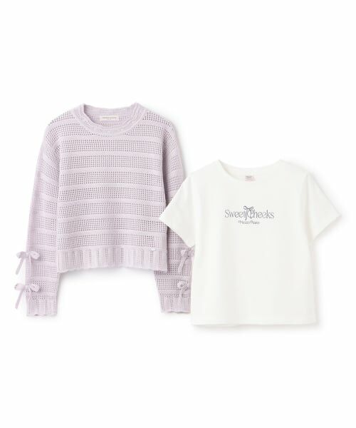 mezzo piano junior / メゾピアノジュニア ニット・セーター | ラメニット&半袖Tシャツセット | 詳細2