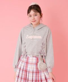 mezzo piano junior / メゾピアノジュニア パーカー | レースアップショート丈パーカ＆タンクトップセット