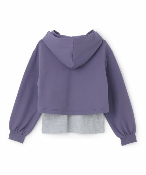 mezzo piano junior / メゾピアノジュニア パーカー | レースアップショート丈パーカ&タンクトップセット | 詳細1