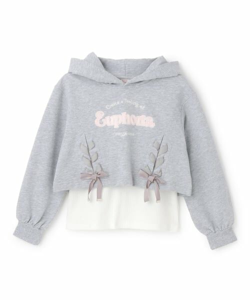 mezzo piano junior / メゾピアノジュニア パーカー | レースアップショート丈パーカ&タンクトップセット | 詳細13