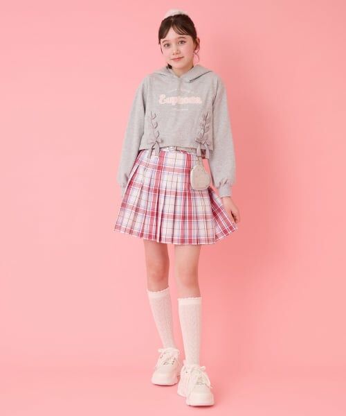mezzo piano junior / メゾピアノジュニア パーカー | レースアップショート丈パーカ&タンクトップセット | 詳細15