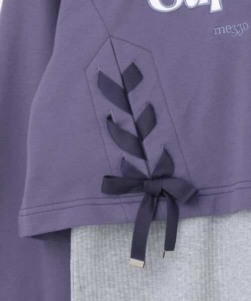 mezzo piano junior / メゾピアノジュニア パーカー | レースアップショート丈パーカ&タンクトップセット | 詳細5