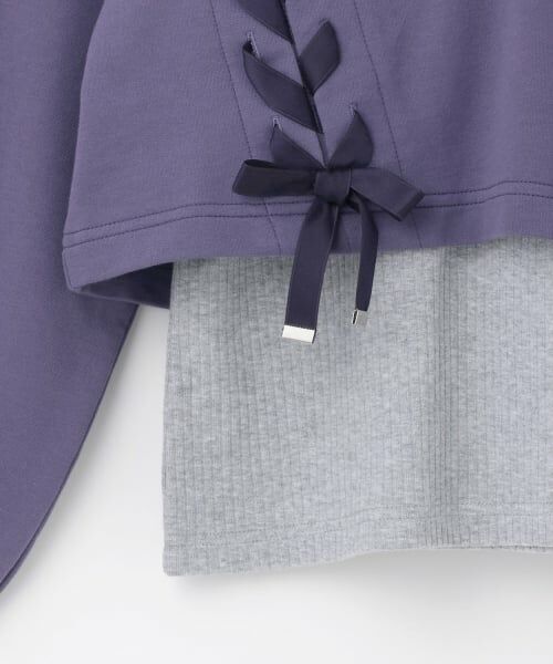 mezzo piano junior / メゾピアノジュニア パーカー | レースアップショート丈パーカ&タンクトップセット | 詳細8