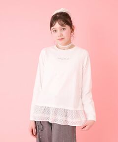 mezzo piano junior / メゾピアノジュニア Tシャツ | チョーカーつきレイヤード長袖Tシャツ