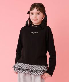 mezzo piano junior / メゾピアノジュニア Tシャツ | チョーカーつきレイヤード長袖Tシャツ