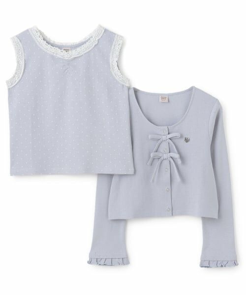 mezzo piano junior / メゾピアノジュニア カーディガン・ボレロ | カットソーカーディガン＆タンクトップセット | 詳細2