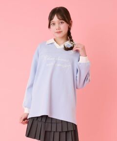 mezzo piano junior / メゾピアノジュニア Tシャツ | 袖レースユニホーム長袖Tシャツ