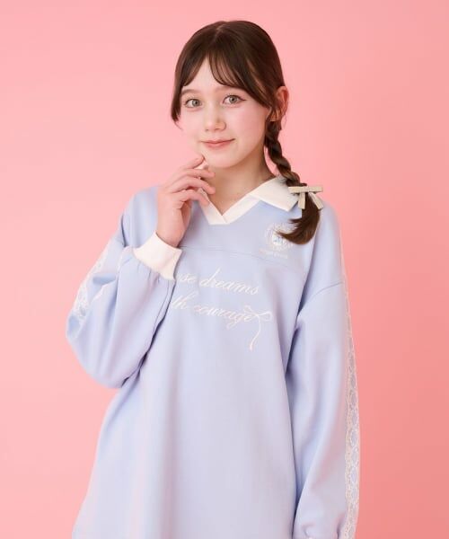 mezzo piano junior / メゾピアノジュニア Tシャツ | 袖レースユニホーム長袖Tシャツ | 詳細12