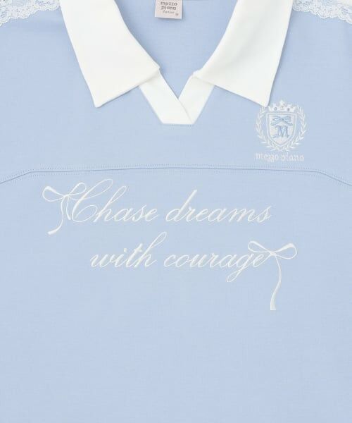 mezzo piano junior / メゾピアノジュニア Tシャツ | 袖レースユニホーム長袖Tシャツ | 詳細5