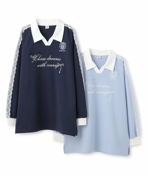 mezzo piano junior / メゾピアノジュニア Tシャツ | 袖レースユニホーム長袖Tシャツ | 詳細9