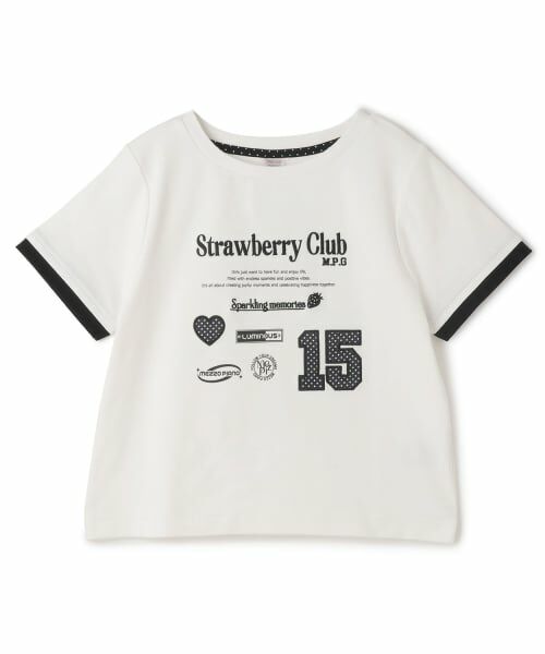 mezzo piano junior / メゾピアノジュニア Tシャツ | 予約/【接触冷感】ドットアップリケTシャツ（オフ ホワイト）