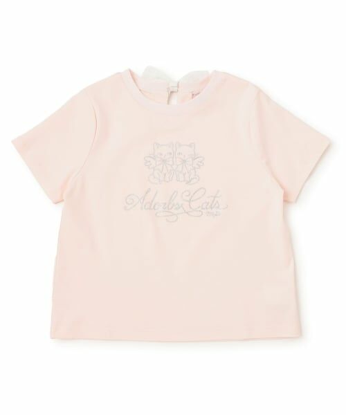 mezzo piano junior / メゾピアノジュニア Tシャツ | 予約/キラキラエンジェルキャットTシャツ（ライト ピンク）