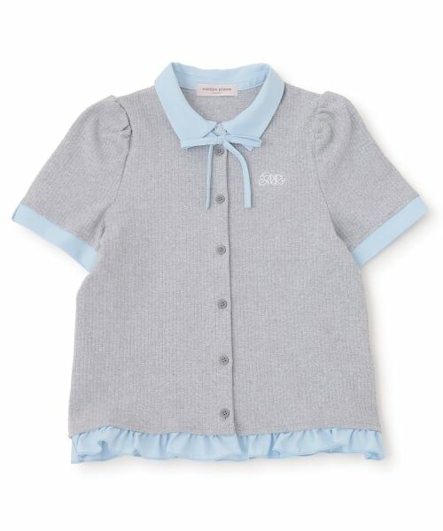 mezzo piano junior / メゾピアノジュニア Tシャツ | ドッキングレイヤードTシャツ（グレー）