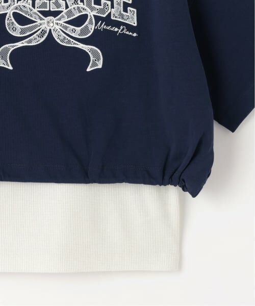 mezzo piano junior / メゾピアノジュニア Tシャツ | サイドラインレースアップリケTシャツ＆タンクトップセット | 詳細6