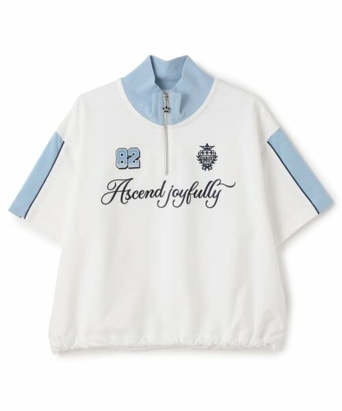 mezzo piano junior / メゾピアノジュニア Tシャツ | ハーフジップ半袖Tシャツ（オフ ホワイト）