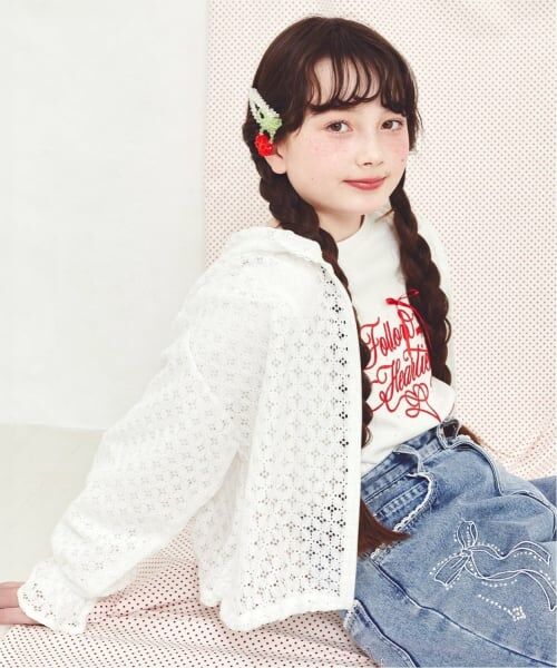 mezzo piano junior / メゾピアノジュニア パーカー | 予約/レースパーカ（オフ ホワイト）