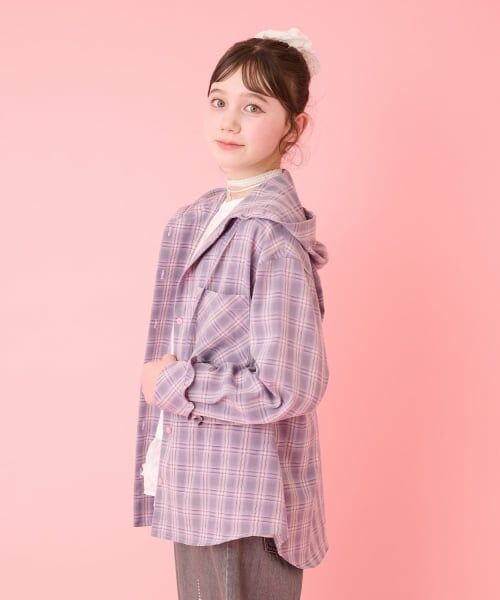 mezzo piano junior / メゾピアノジュニア シャツ・ブラウス | フード チェックシャツ | 詳細8