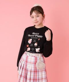 mezzo piano junior / メゾピアノジュニア Tシャツ | ストロベリーモチーフ長袖Tシャツ